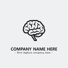 Brain illustration black and white for logo company vector image
