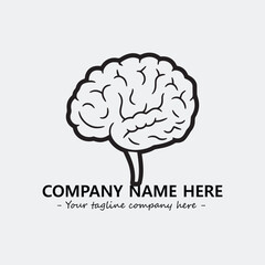 Brain illustration black and white for logo company vector image
