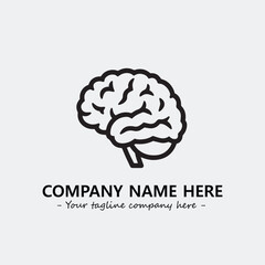 Brain illustration black and white for logo company vector image
