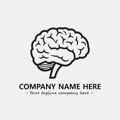 Brain illustration black and white for logo company vector image
