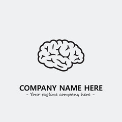 Brain illustration black and white for logo company vector image

