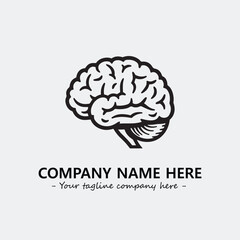 Brain illustration black and white for logo company vector image
