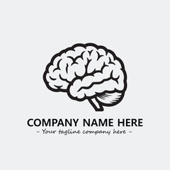 Brain illustration black and white for logo company vector image
