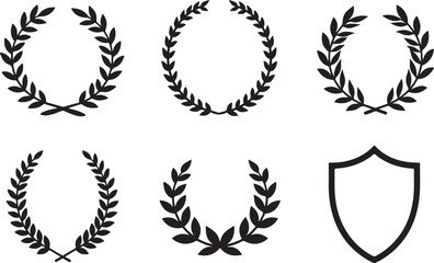 Heraldic Crest & Laurel Wreath SVG Bundle | Vintage Shield Emblems & Ribbon Banner Clipart | Vector Design for Logos, Certificates & Crafts


