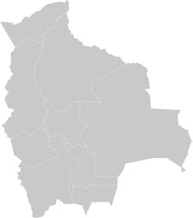 Bolivia administrative vector map with level 1 region boundaries – PPT-compatible & fully editable by region