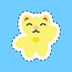 Sticker line cut maneki neko cat. Japan elements. Good for prints, posters, logo, advertisement, infographics, etc.ogo, advertisement, infographics, etc.
