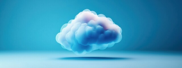 Ethereal Soft Cloud Floating in a Tranquil Blue Background