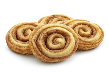 Fototapeta premium A realistic photo of Cinnamon Sugar Palmiers, hyper-realistic, isolated on white