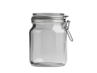 Crafting storage solutions clear glass jar cutout background for creative projects indoor studio view