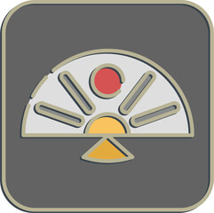 Icon japanese fan. Japan elements. Icons in embossed style. Good for prints, posters, logo, advertisement, infographics, etc.