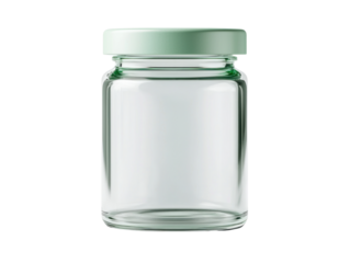 Empty glass jar with cutout background studio setting still life photography minimalist design