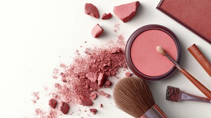 Professional Makeup Cheek blush pink tone palette and makeup brushes and tools,makeup eyeshadow palette in pink,red cherry shades,makeup set,Cosmetic products,sweet and cute tone eye shadows.