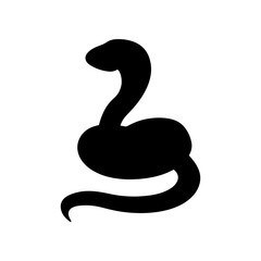 Naklejka premium Cute snake silhouette vector flat illustration design.