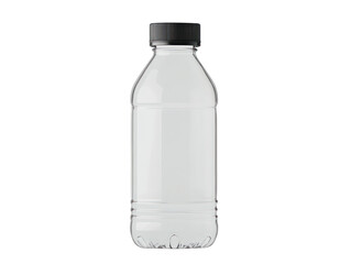 Naklejka premium Clear plastic bottle with cutout background product showcase studio setting minimalist design