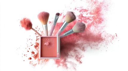 Professional Makeup Cheek blush pink tone palette and makeup brushes and tools,makeup eyeshadow palette in pink,red cherry shades,makeup set,Cosmetic products,sweet and cute tone eye shadows.