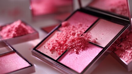 Professional Makeup Cheek blush pink tone palette and makeup brushes and tools,makeup eyeshadow palette in pink,red cherry shades,makeup set,Cosmetic products,sweet and cute tone eye shadows.