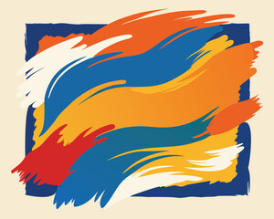 Abstract Brushstrokes. Colorful and Vibrant Digital Art