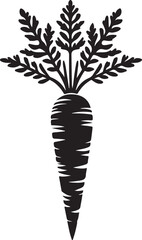 Carrot silhouette vector art illustration. Carrot vector icon. 