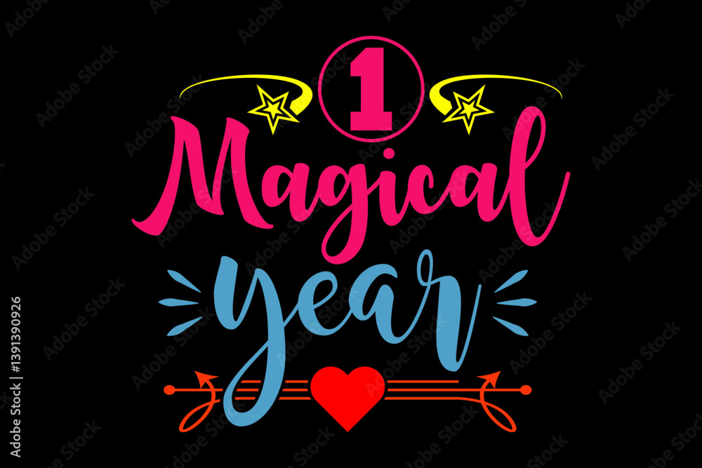 Fototapete one magical year - file contains a high-quality digital vector artwork, created with precision and d