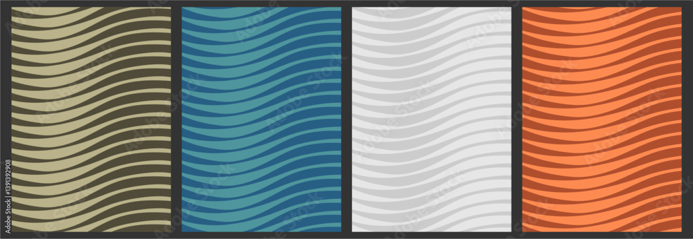 Poster abstract pattern texture curved lines with retro style. abstract wavy lines background