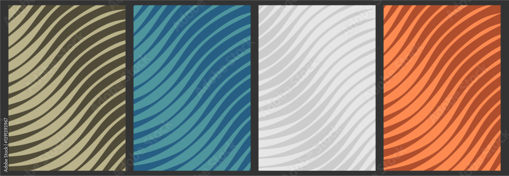 Poster abstract pattern texture curved lines with retro style. abstract wavy lines background