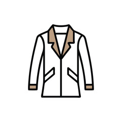 Elegant Beige Collar Suit Jacket Apparel Icon Vector Illustration