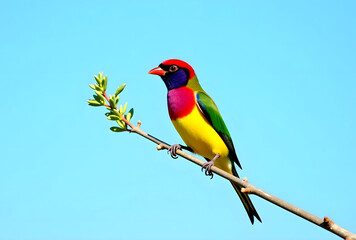 Radiant Rainbow Bird Soaring in Nature's Embrace