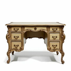 Flux Dev: A warm, inviting vintage-style office desk featuring rich wood tones.