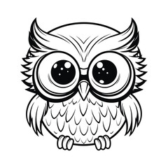 Cute Cartoon Owl Drawing