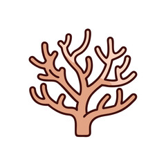 Obraz premium Cartoon Coral Illustration Graphic Marine Life Underwater Ocean Element Design