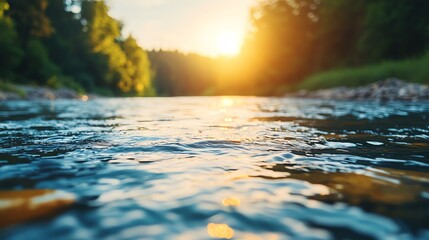 A river flowing clean again after a successful ecological cleanup project