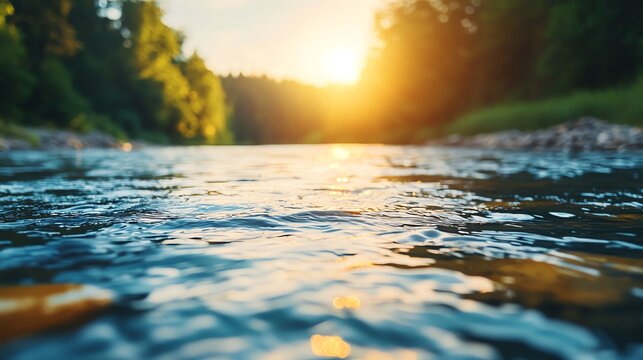 A river flowing clean again after a successful ecological cleanup project