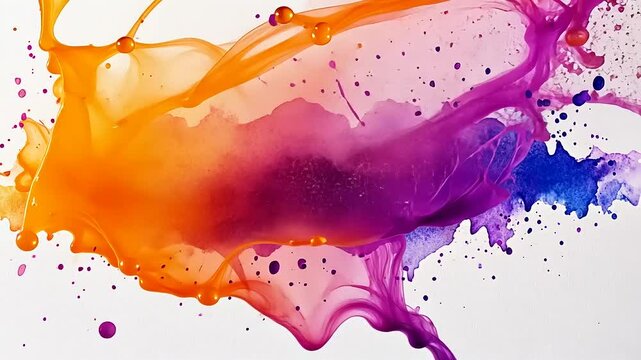 Colorful paint splashes vector illustration shows vibrant watercolor drops and splatters creating an artistic design