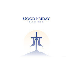 Good friday cultural background for spiritual belief and faith vector. Good Friday post and creatives. Happy Good Friday and Holy Week Flyer Design.