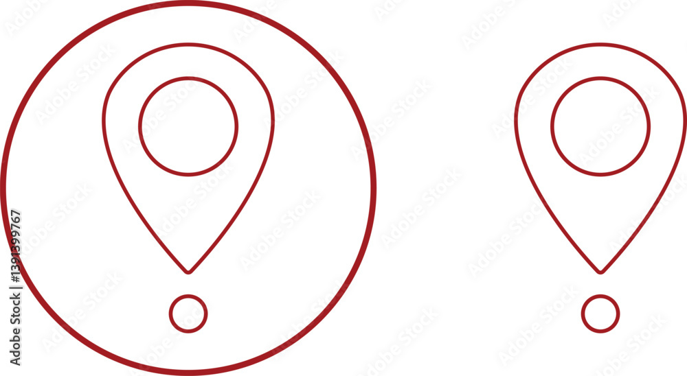 Poster set of map pin location icons. modern map markers vector isolated on transparent background. gps loc