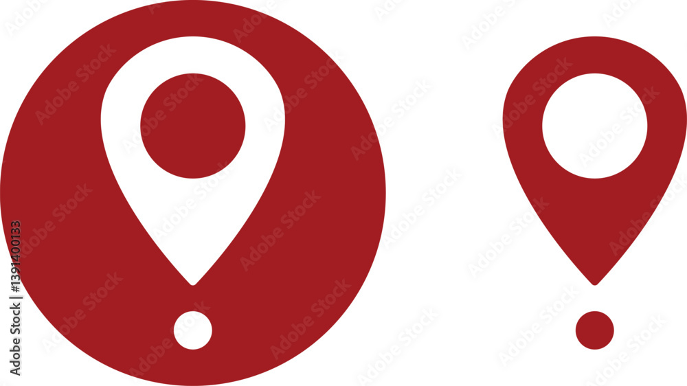 Poster set of map pin location icons. modern map markers vector isolated on transparent background. gps loc