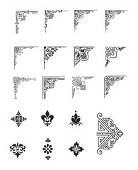 Decorative corner elements set