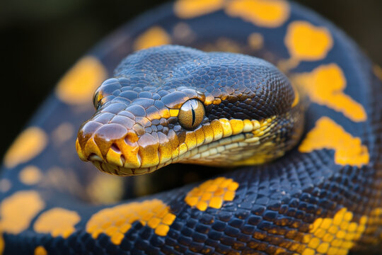 Python snake coiled, Indonesia