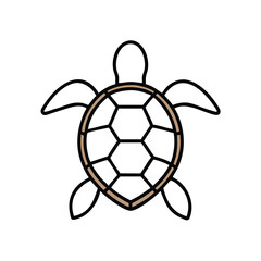 Obraz premium Turtle Outline Vector Illustration Simple Graphic Design Isolated On White Background