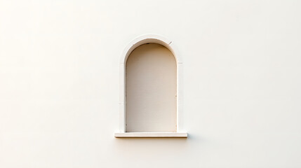 single arched door on a white wall