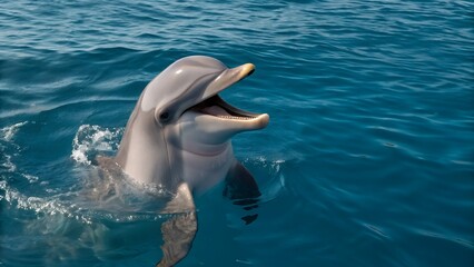 "Stunning Dolphin Swimming in Crystal Clear Waters – ¡Un hermoso delfín nadando en aguas cristalinas lleno de vida y magia natural!"