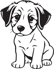 Cute puppy. Hand drawn vector illustration