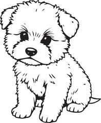Cute puppy. Hand drawn vector illustration