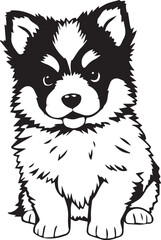 Cute puppy. Hand drawn vector illustration