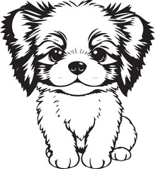 Cute puppy. Hand drawn vector illustration
