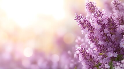 Naklejka premium Soft focus lavender flowers in sunlight.
