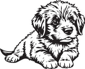 Cute puppy. Hand drawn vector illustration