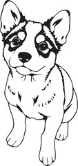 Cute puppy. Hand drawn vector illustration