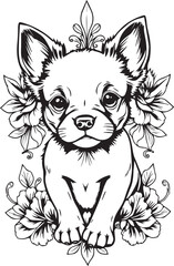 Cute puppy. Hand drawn vector illustration