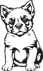 Cute puppy. Hand drawn vector illustration